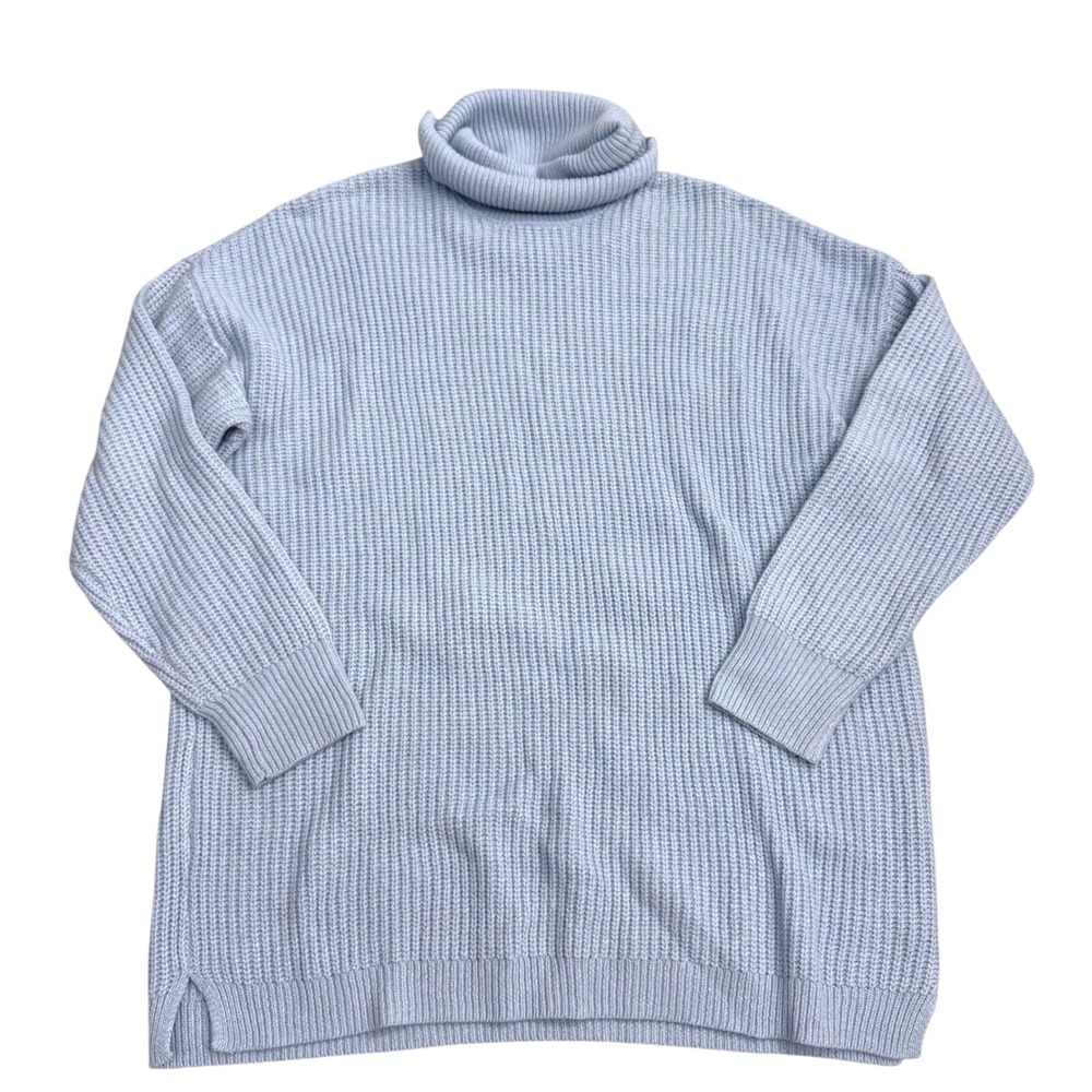 Maurices Light Blue Turtleneck‎ Sweater Women Size L Chunky Knit Cozy